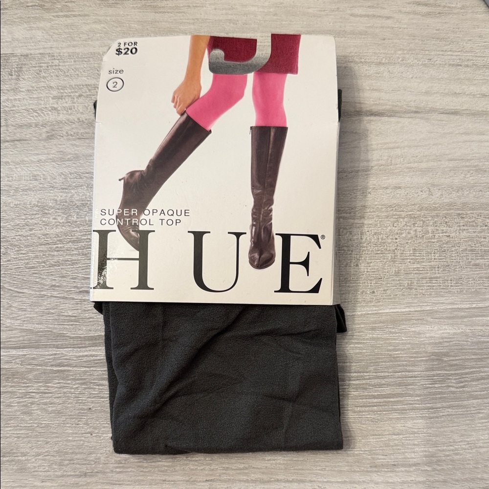 HUE olive green Super Opaque Control Top Tights